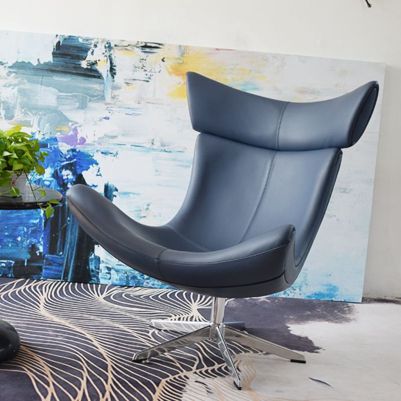 Swivel Armless Chair Faux Leather Chair with 4-Star Leg, 30.70" Wide