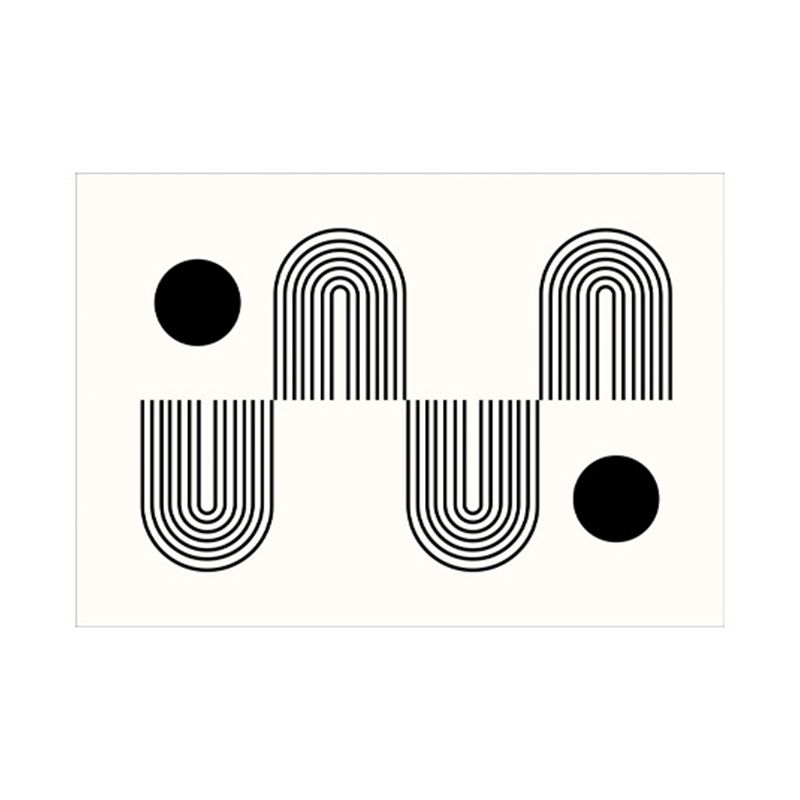 Beige Modern Rug Polyester Abstract Line Rug Washable Rug for Home Decor