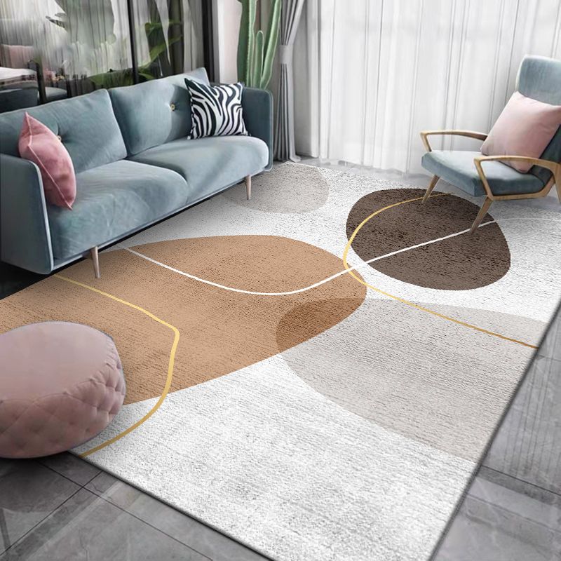 Adults Contemporary Area Carpet Stain Resistant Rectangle Rug Color Block Indoor Rug
