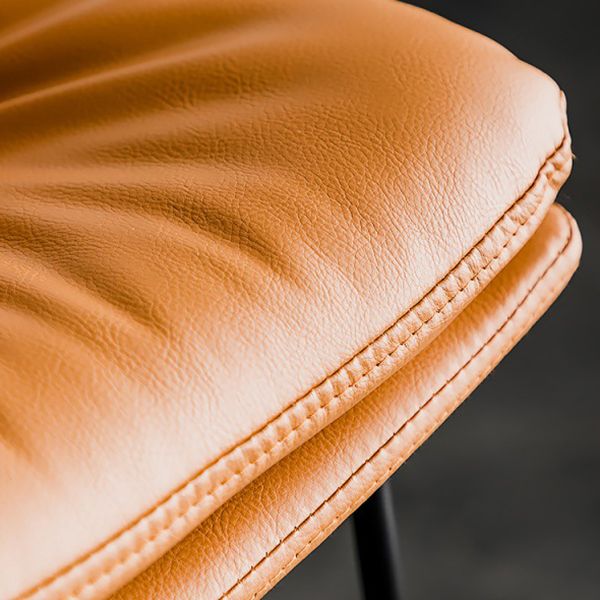 Scandinavian Low Back Coffee Shop Matte Finish Upholstered Bar Stools