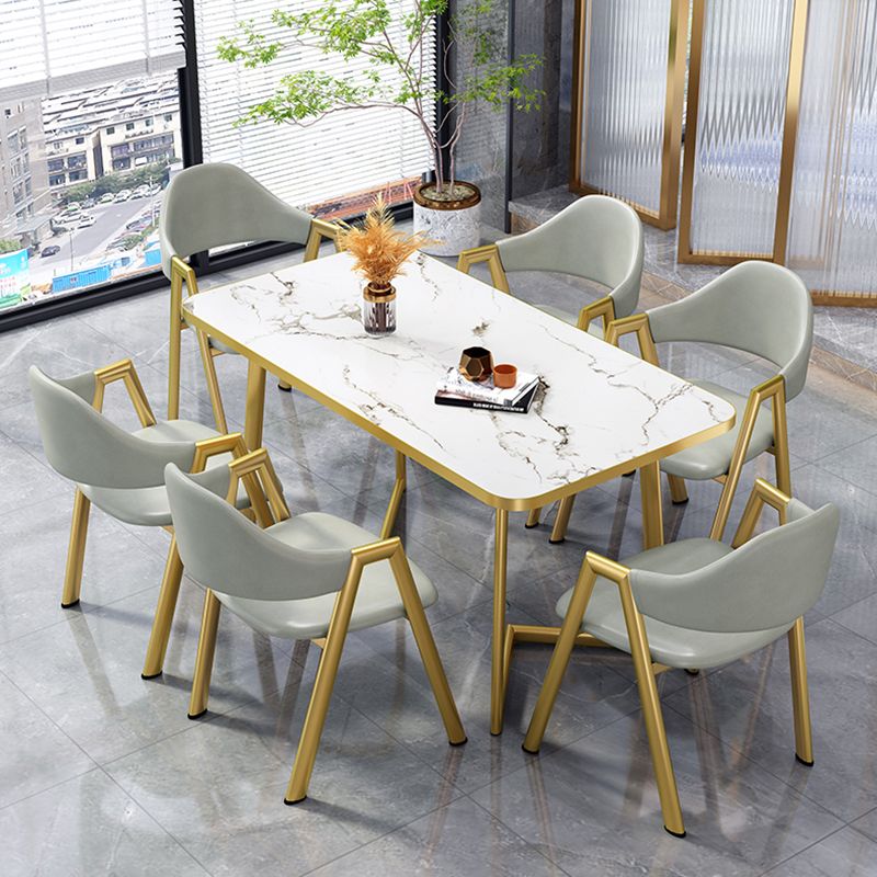 Glam Standard MDF Dining Table Rectangle Shape Dining Table for Kitchen