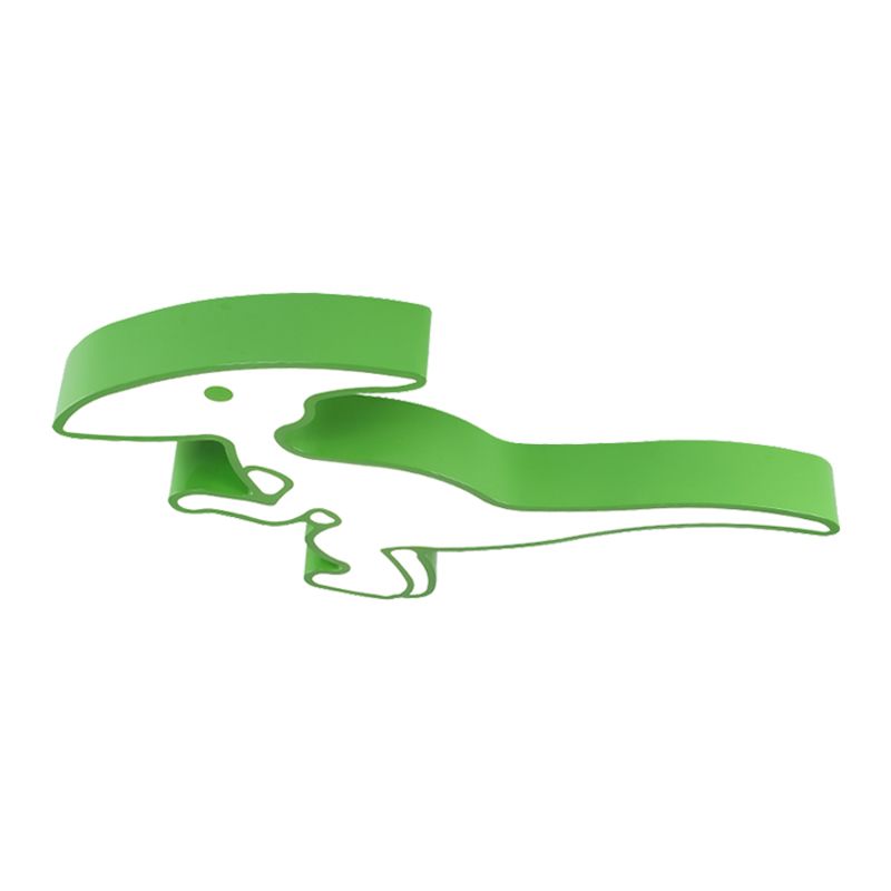 Cartoon Dinosaur Ceiling Fixture Acrylic LED Kindergarten Flush Mount Lamp in Green