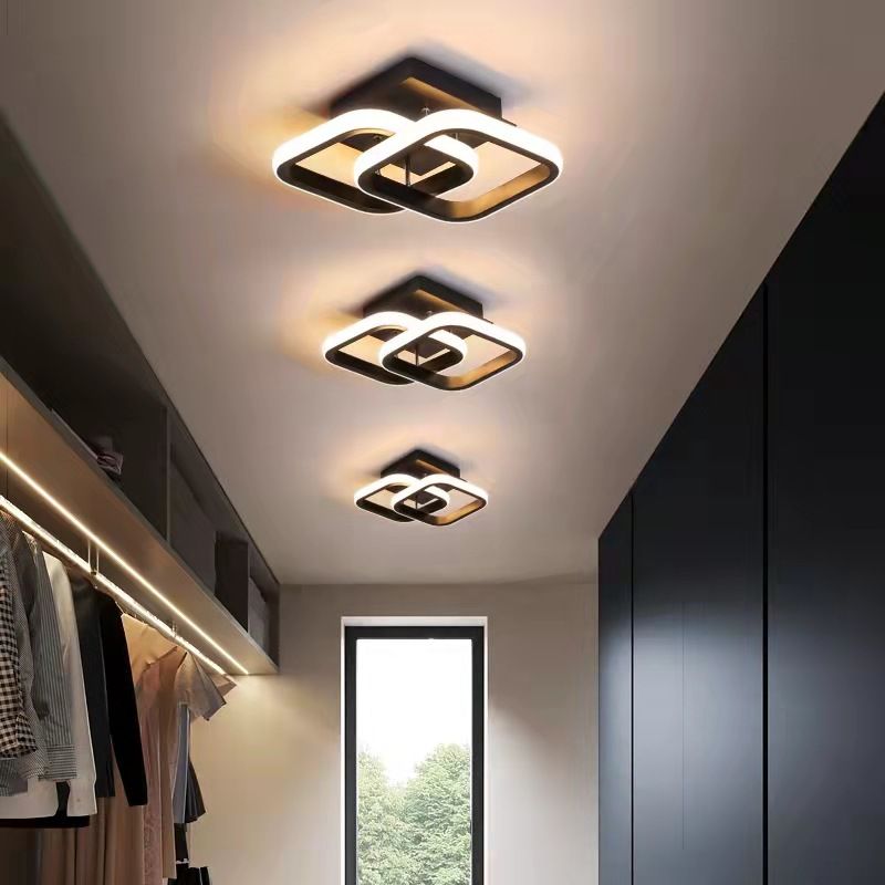 Modern Style Geometry Shade Ceiling Light Metal 2 Headed Ceiling Light for Restaurant