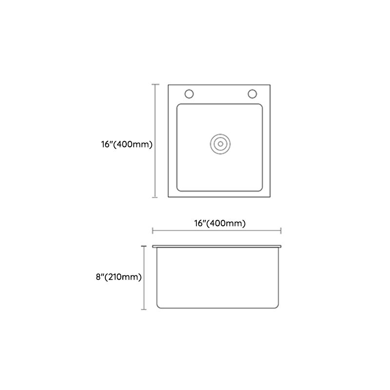 Stainless Steel Kitchen Sink Modern Bar Sink with Drain Strainer Kit