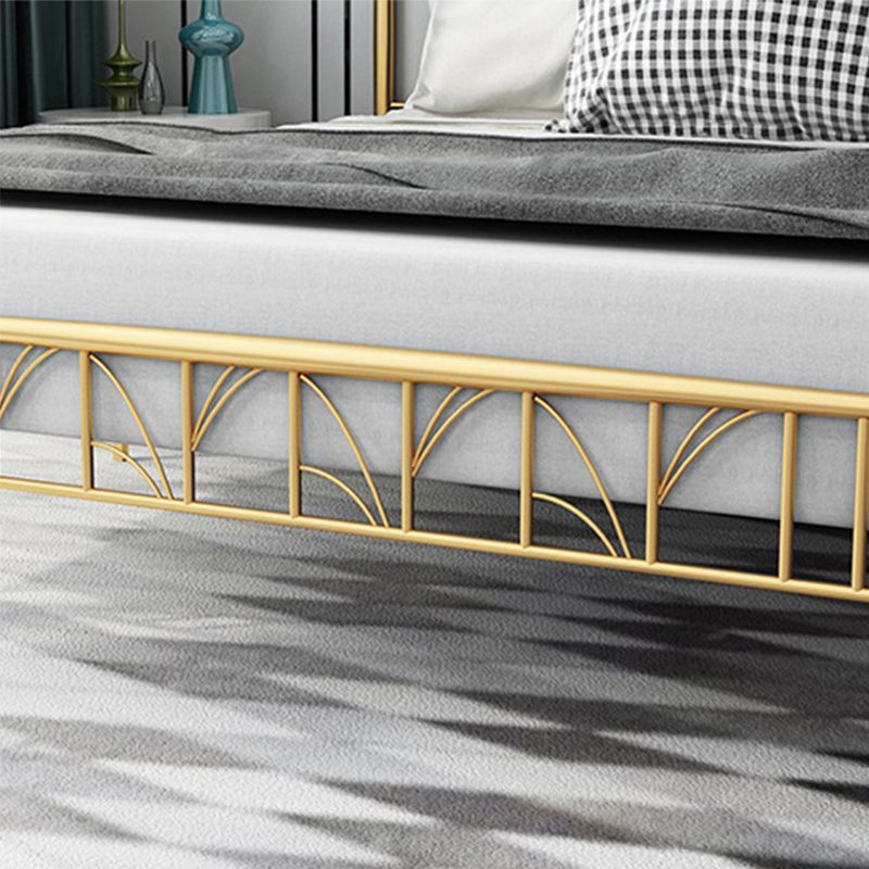 Gold and Black Bed Frame Iron Open-Frame Bed with Custom Gold Legs