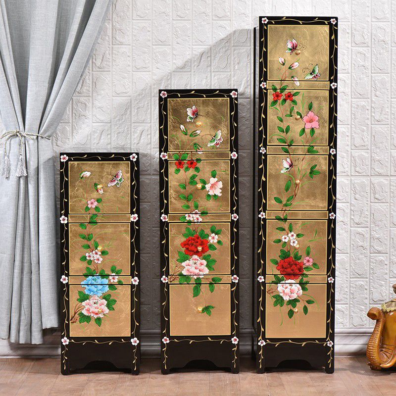 Traditional Vertical Bedroom Chest Wooden Storage Chest with Drawers