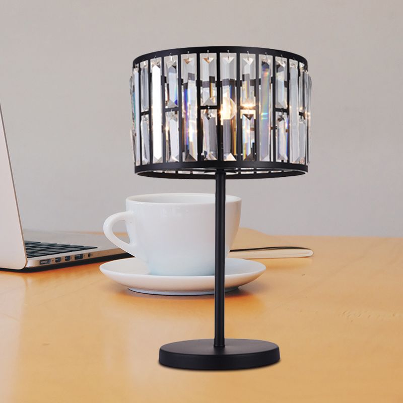 LAMPE DE NEULLEMENT GOL / NOIR 1 Bulbe Blocs de cristal modernes Blocs de cylindre intégrés Lumiter pour la salle de dessin