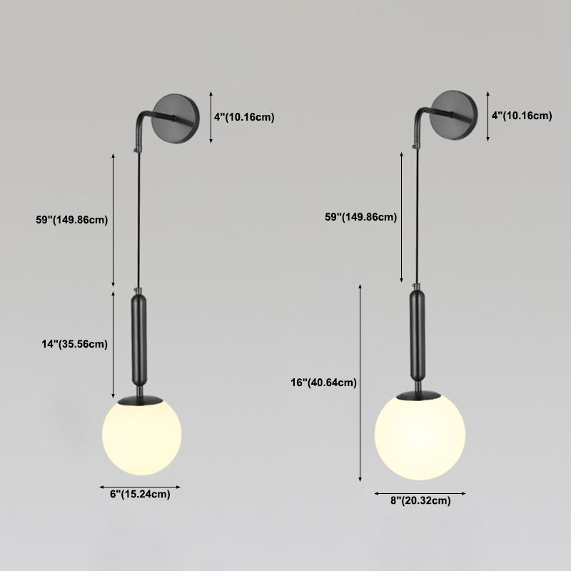 Glass Ball Wall Sconces Modern Style 1 Light Wall Mounted Lamps
