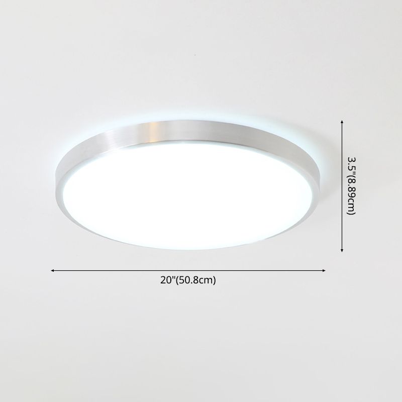 Style moderne aluminium LED encastré luminaire argent tambour encastré plafonnier