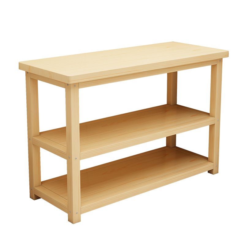Modern Natural Finish Pine Wood Kitchen Island Table for Home
