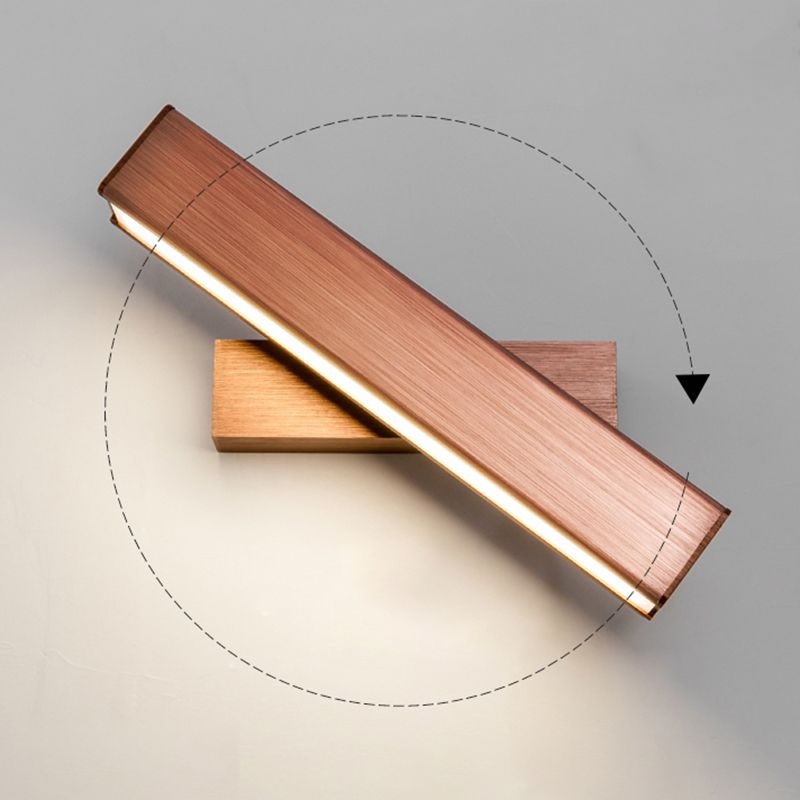 Rotatable Rectangle Wall Light Modern Style Metal 1-Light Wall Mount Light