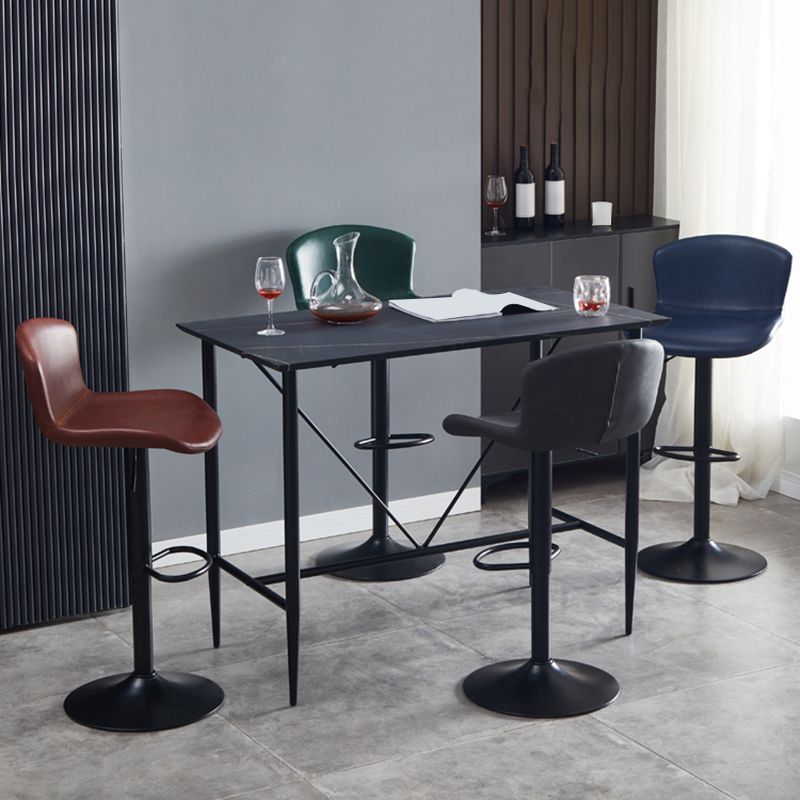 Adjustable Bar and Counter Stool Metal and Faux Leather Counter Chair