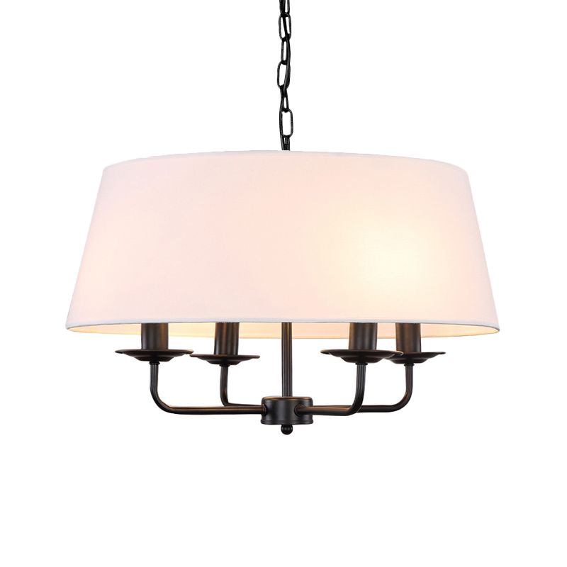 4 lampadine candela lampadario luce classica classica bianca/verde/beige tessuto appennato a soffitto con ombra tamburo