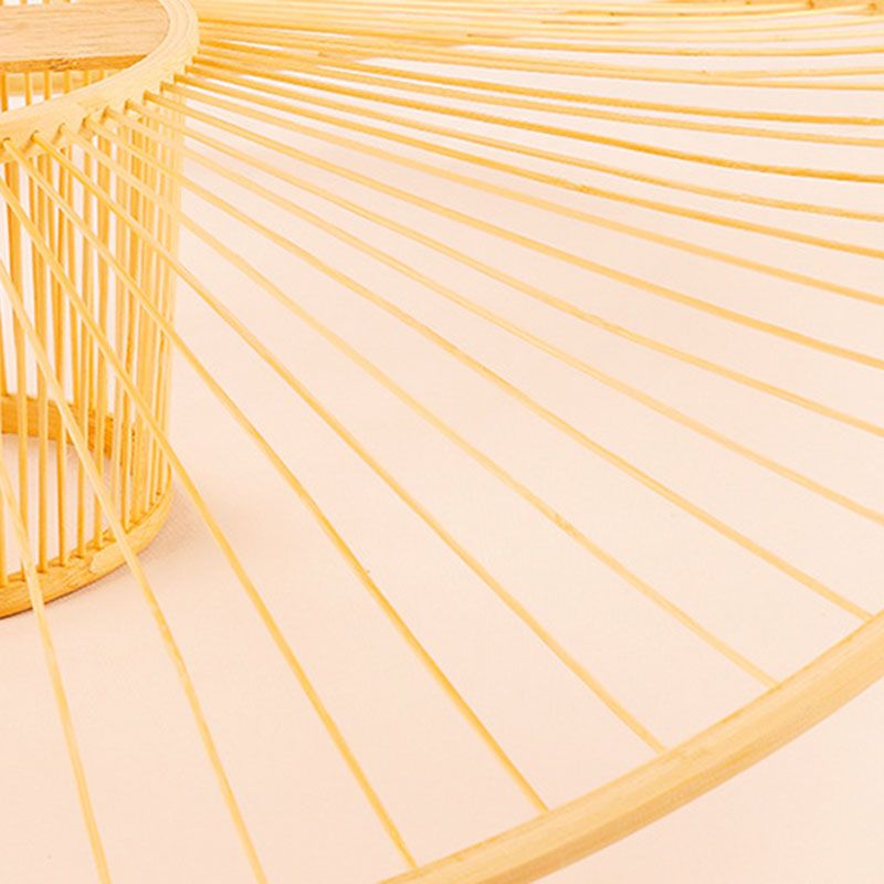 Twist Bamboo Suspension Lamp Contemporary Single-Bulb Wood Hanging Pendant Light