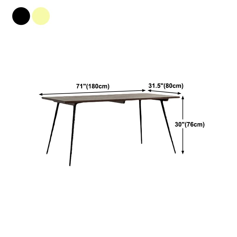 Rectangle Wood Color Dining Table Oak Solid Wood Table Luxury with 4 Legs
