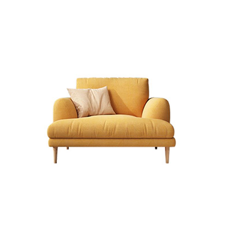 Recessed Arm Cushion Back Contemporary Cotton Living Room Sofa
