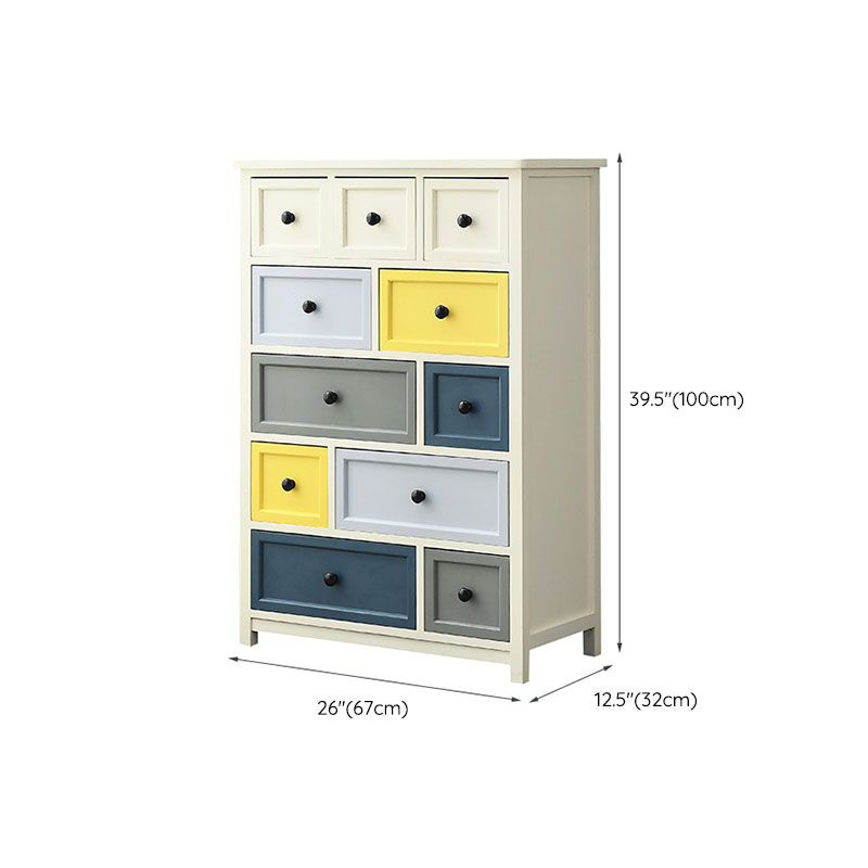 Glam Chest Bedroom Solid Wood Storage Chest in White with Drawers