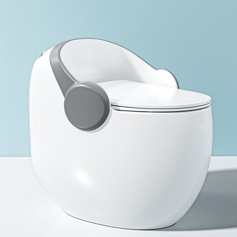 Contemporary Ceramic Toilet Floor Mount Urine Toilet with Slow Close Seat for Bathroom