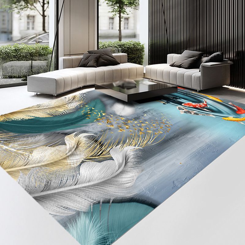 Casual veren bedrukt tapijt polyester gebied tapijt vlekbestendig binnenvleed voor woonkamer