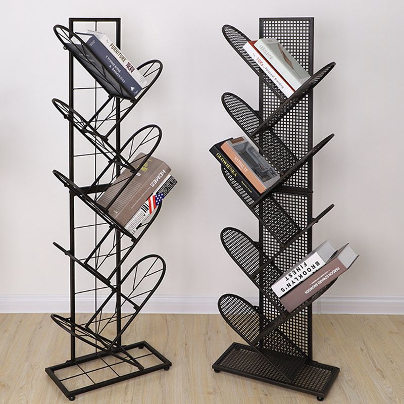 Industrial Geometric Bookcase Metal Book Shelf for Home Office