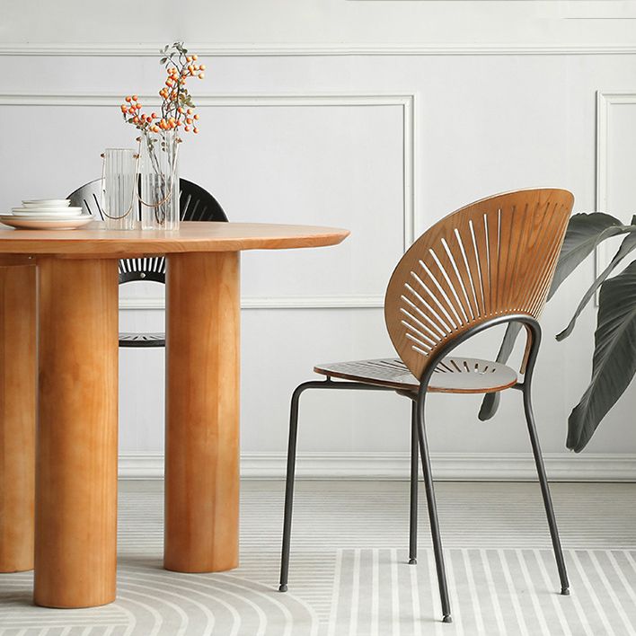 Solid Wood Dining Set 1/2/3/4 Pcs Round Dining Table with Windsor Chairs