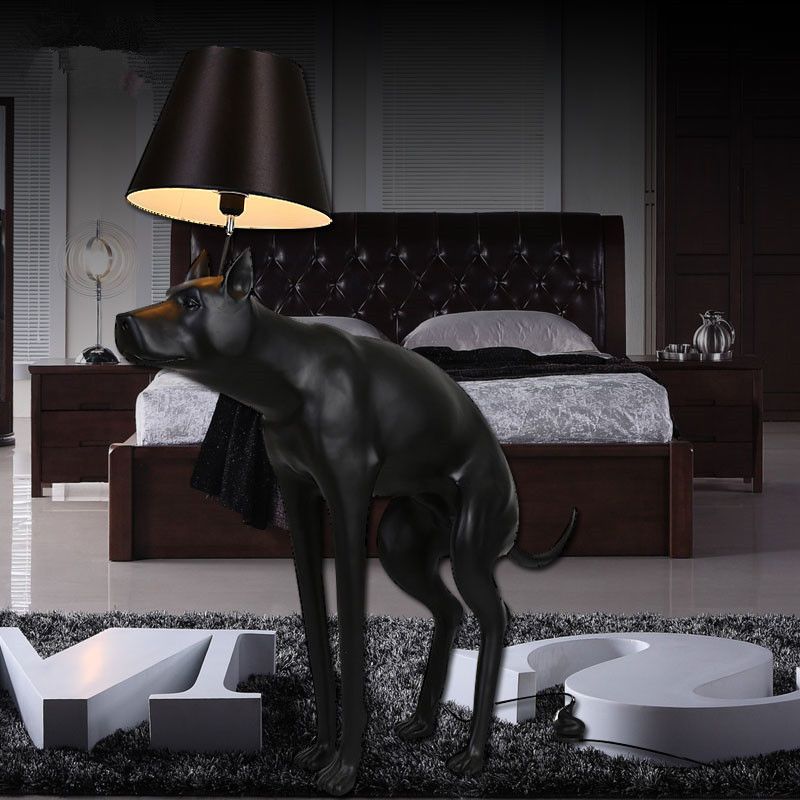 Lámpara de noche de resina Estilo country Style 1 Bulbo de la mesa de la mesa de dormitorio en negro con tono de tela de cono