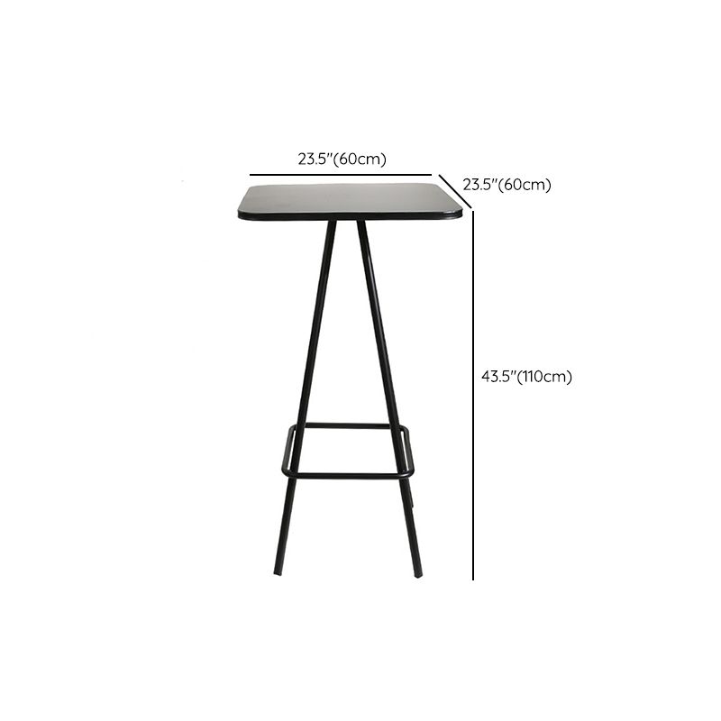 Square Industrial Bar Table Set 1/2 Pieces Counter Table with Iron High Stools