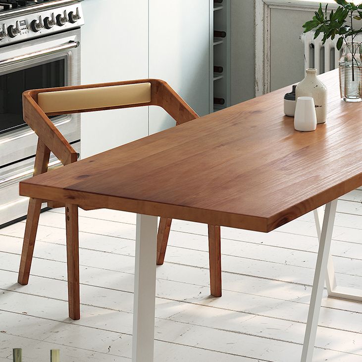 1/2/3/4 Pcs Pine Wood Industrial Dining Set with Rectangle Table Dinette Set