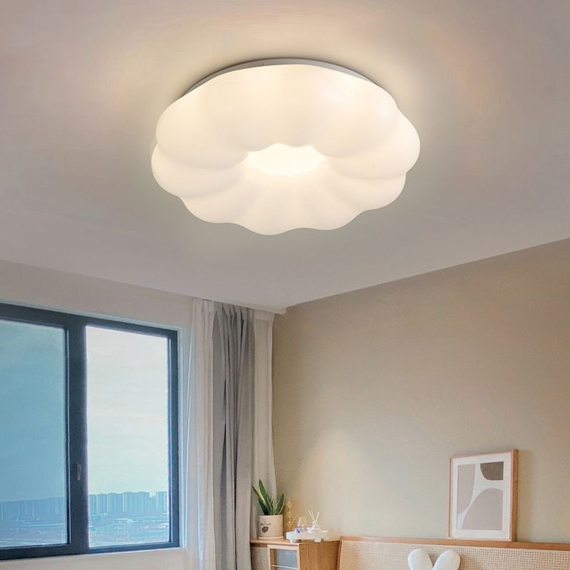 LED Modern Flush Mount Metal Cloud Shape Ceiling Light with Acrylic Shade for Living Room