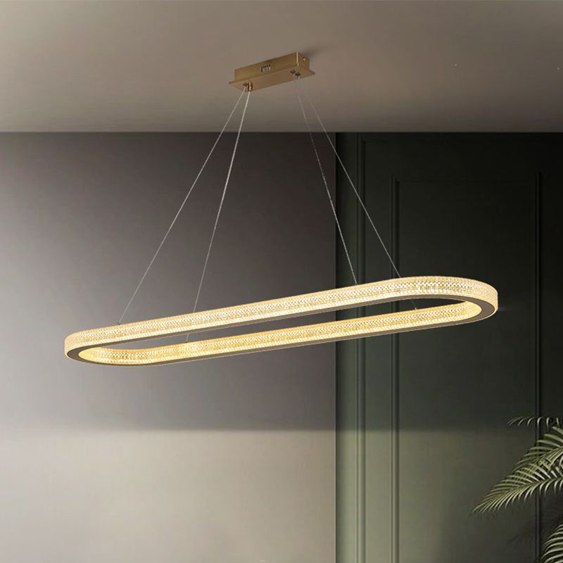 Modern Style Oval Pendant Light Metal 1 Light Pendant Light Fixture