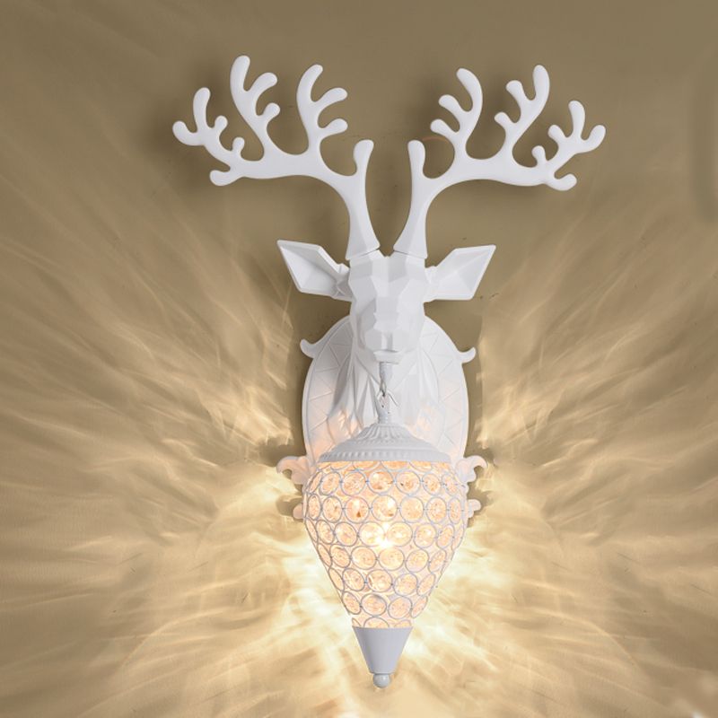 Funzione per illuminazione da parete di cristalli di corna da parete lampada montata in stile a parete