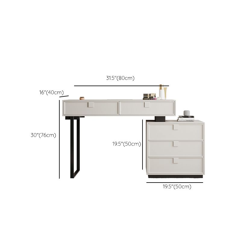 Standing White Makeup Vanity Desk Bedroom Vanity Dressing Table Set