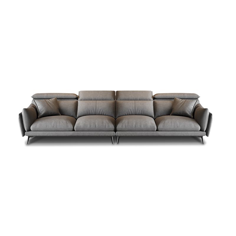Grey Faux Leather Sofa/Sectionals with Wear-Resistant and Stain-Resistant