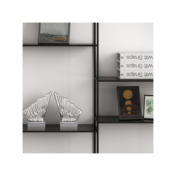 White and Black Etagere Bookshelf Modern Iron Open Bookshelf
