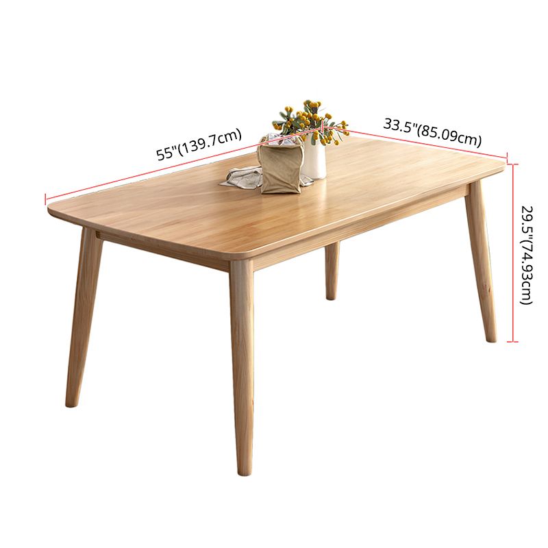 Moderne stijl massieve houten dinerset met 4 poten vaste tafel dinette set voor eetkamer