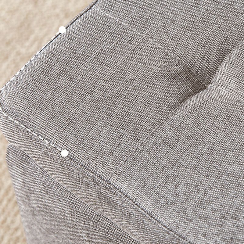 Modern Dark Grey Square Pouf Cotton Tear Resistant Pouf for Living Room