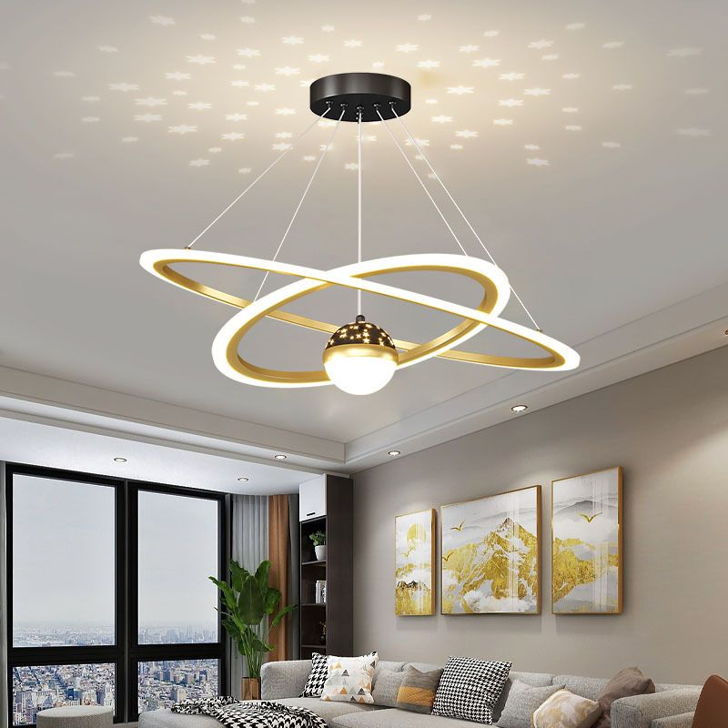 Accesorio de iluminación de lámpara de metal escalonado 3 luces de estilo moderno luz colgante de techo