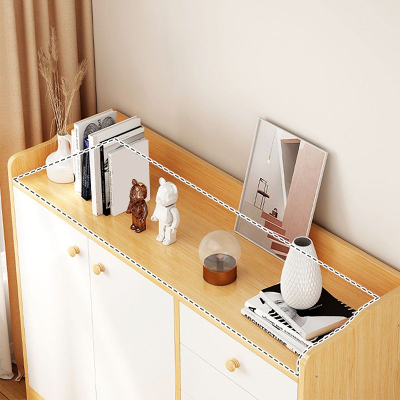Contemporary Manufactured Wood Accent Cabinet Rectangle Storage Cabinet with Drawer