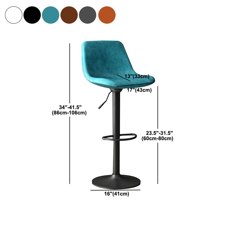 Home Footrest Adjustable Height Stool Contemporary Leather Barstool