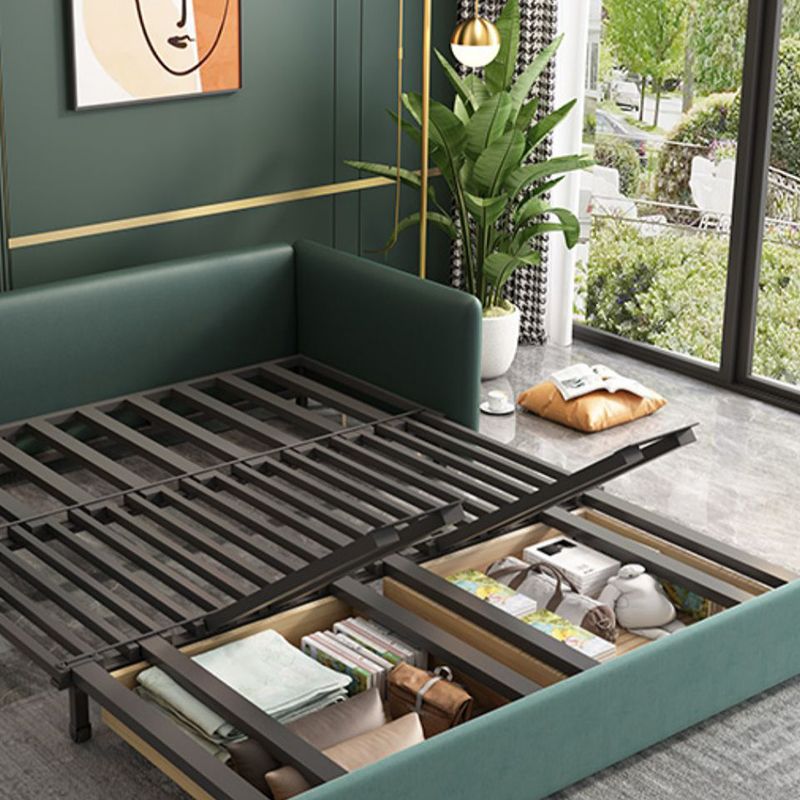 34" Wide Glam Futon Sofa Bed Green Futon Sleeper Sofa with Storage
