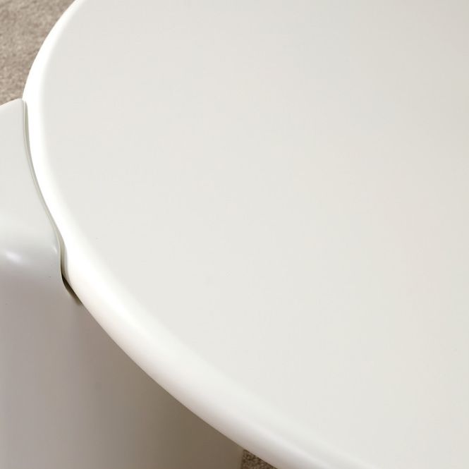 Contemporary Round Wood Cocktail Table White 4 Legs Coffee Table - 13.8" H