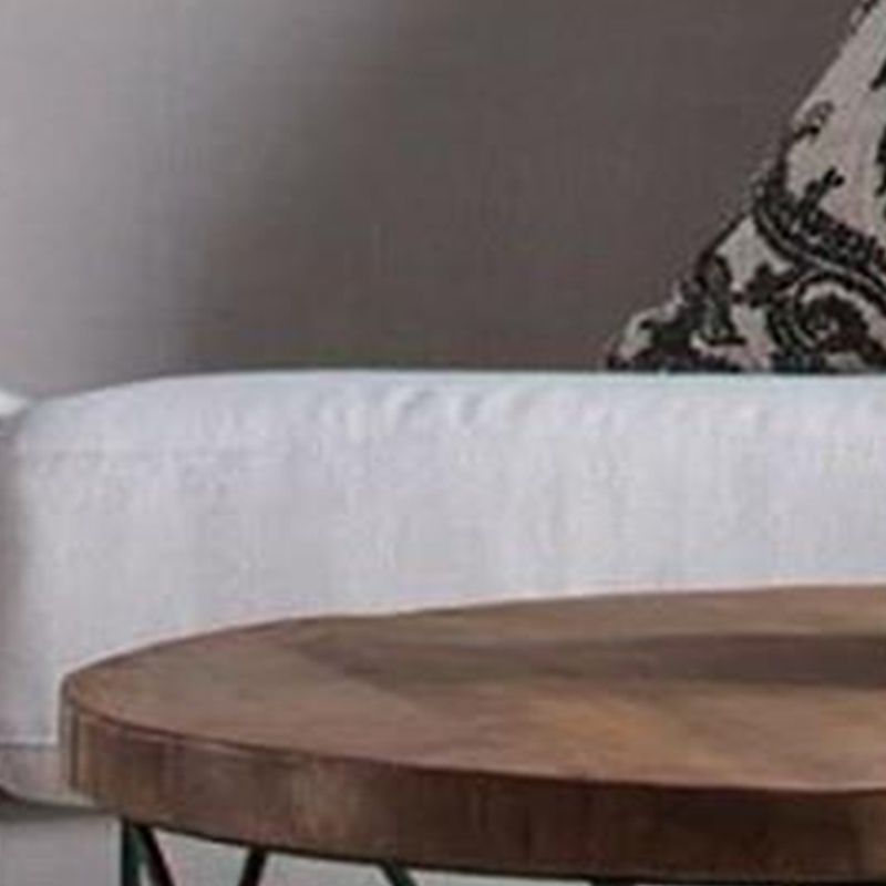 Frame Round Wooden Coffee Cocktail Table 1 Single Coffee Table - 17.7" H