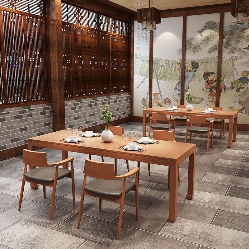 Minimalist 1/2/5 Pieces Dining Table Set Solid Wood Dining Table and Wood Chairs