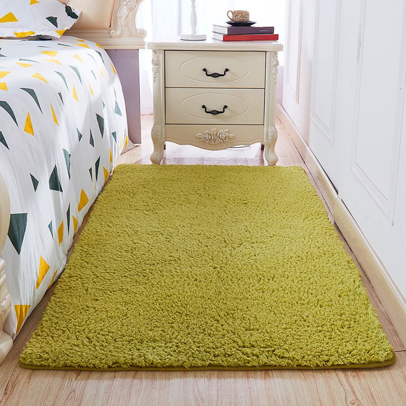 Casual Room Rug Multi-Color Solid Color Area Carpet Cotton Non-Slip Backing Washable Easy Care Rug