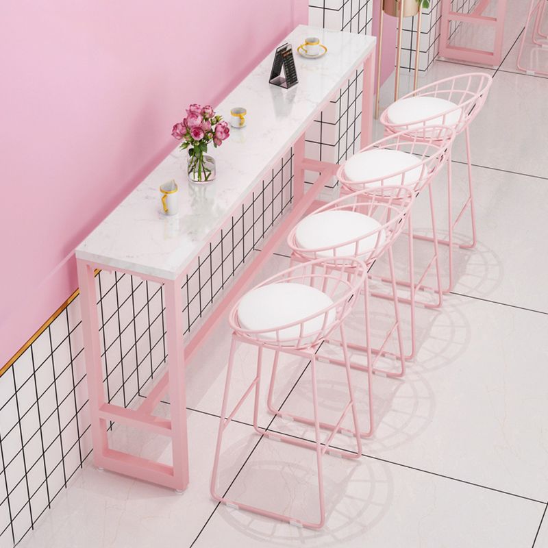 Modern 1/5 Pieces Bar Table Set Rectangle Stone Counter Table for Cafe