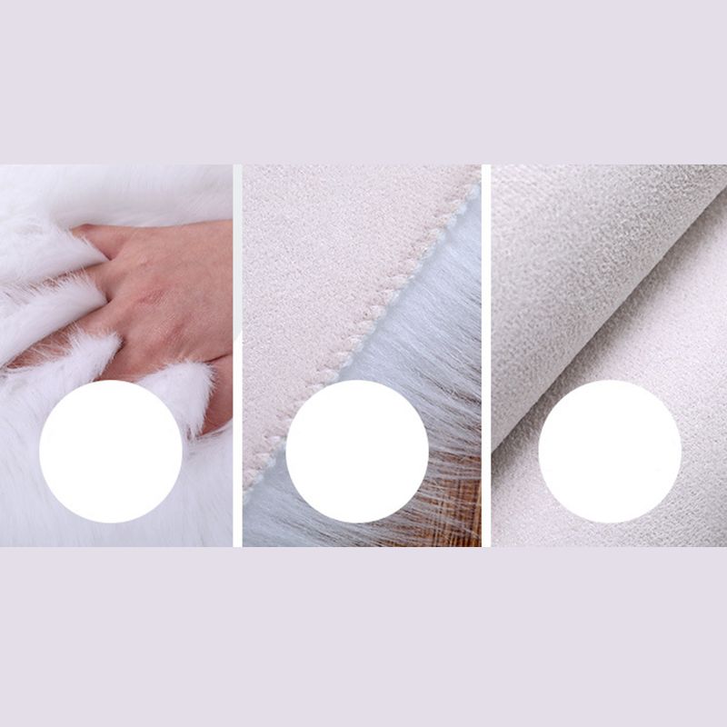 Simplicity Living Room Area Rug Modern Carpet Polyester Shag Rug with Non-Slip Backing