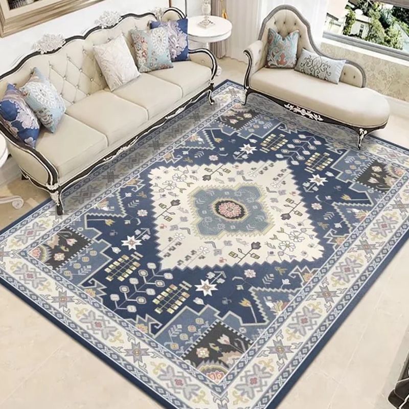 Veelkleurig vloerkleed Polyester bloemen bedrukt tapijt Vlekbestendig tapijt voor woondecoratie