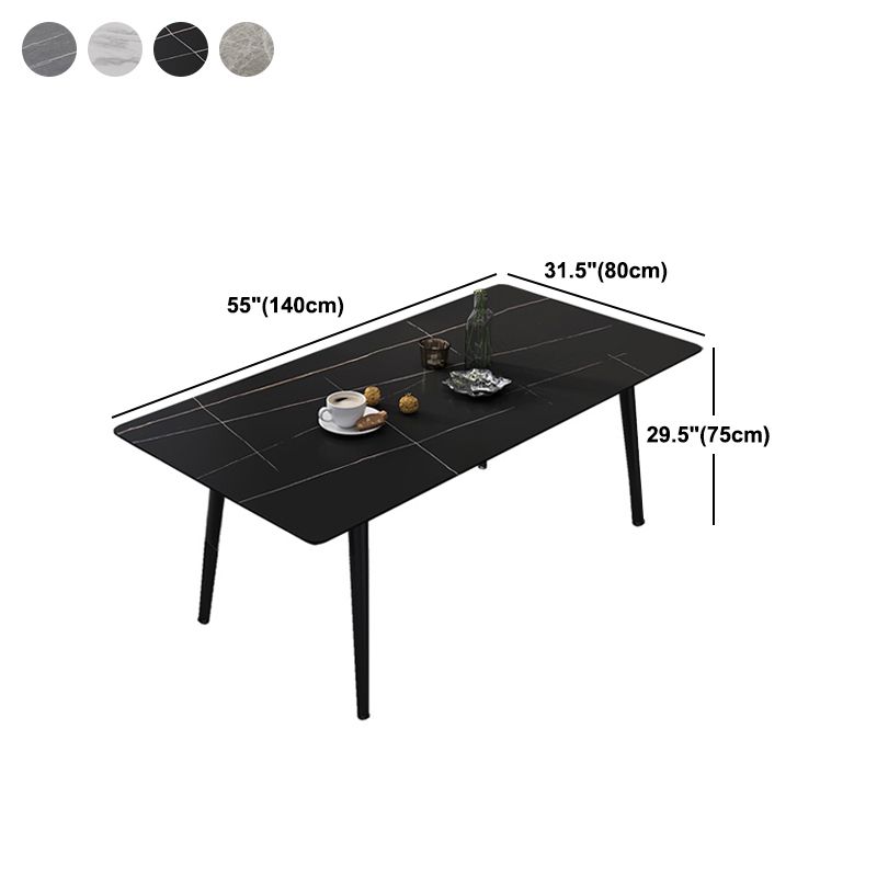 Stone Dining Table Industrial Rectangle Dining Table for Dining Room
