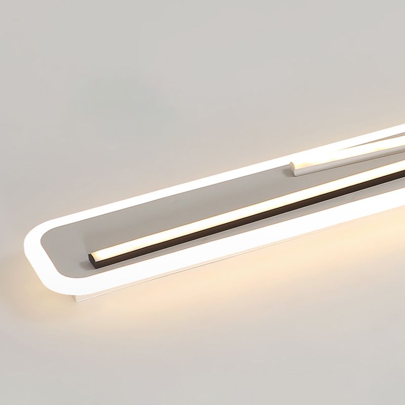 19.5"/23.5" Wide Rectangle Corridor Ceiling Light Fixture Acrylic Simple Style Black and White LED Flush Mount Lamp, Remote Control Stepless Dimming/White Light