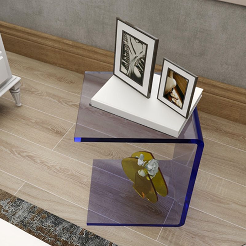 Modern Style Smoky Grey/brown/transparent/blue Acrylic  End Table Rectangle Side Table